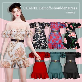 Off-Shoulder Dress with Chanel Belt [Alpha]