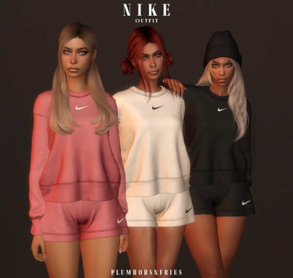 PlumbobsnFries Nike Ensemble (AlphaCC Female Sportswear, Tops, Shorts, Accessories & Watches)