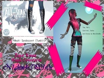 Emo Knee High Converse [MESH REQUIRED]