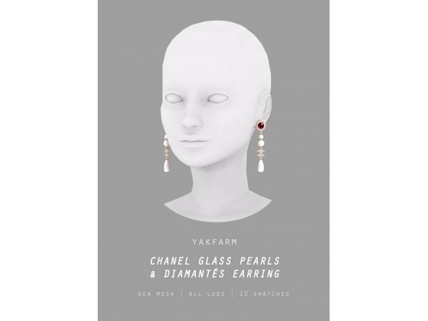 Yakfarm Elegance: Chanel-Inspired Glass Pearls & Diamanté Earrings (#LuxuryAccessories)