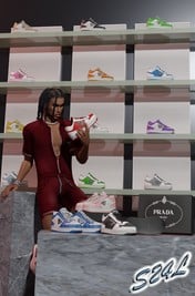 Prada Downtown leather sneakers