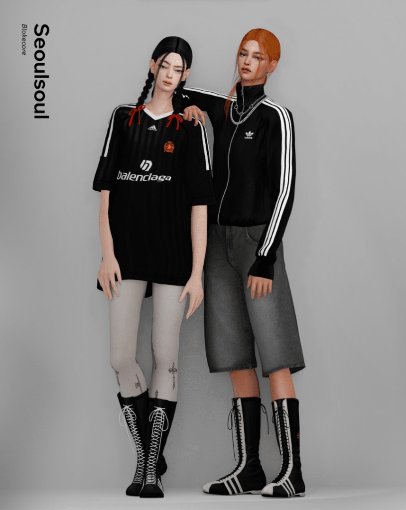 Blokecore Set (Soccer Jersey/ Adidas Tracker Jacker/ Denim Bermuda Pants) [Alpha]