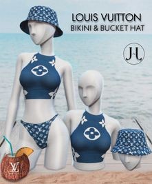 LOUIS VUITTON BIKINI AND BUCKET HAT