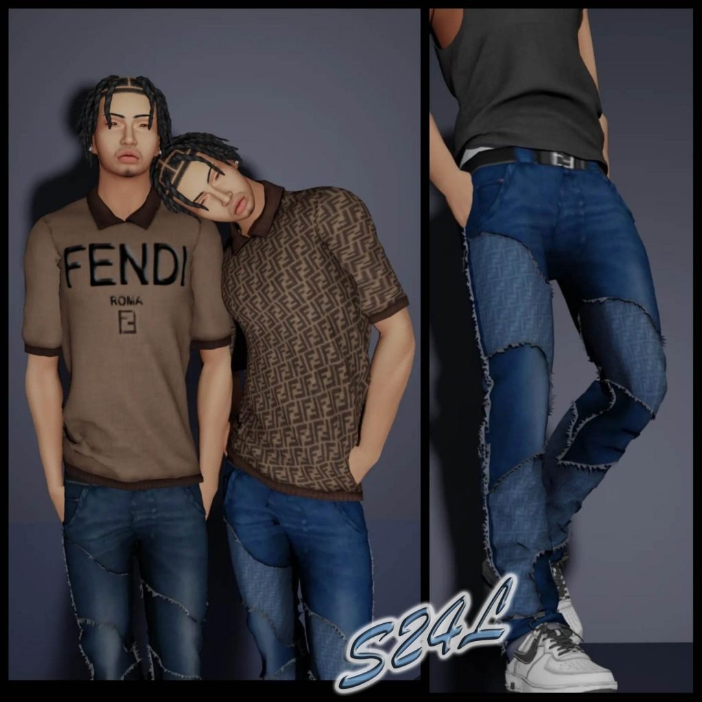Fendi polo top & Monogram jeans