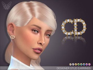 Designer Christian Dior Stud Earrings by Giulietta Sims