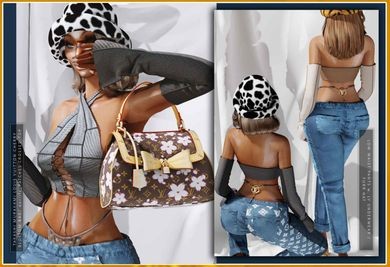 Sims 4 LOUIS VUITTON SET (BAG, PANTS, LINGERIE)
