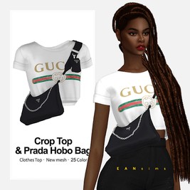 Sims 4 Crop Top and Prada Hobo Bag