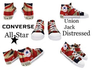Union Jack Distressed Converse All Star