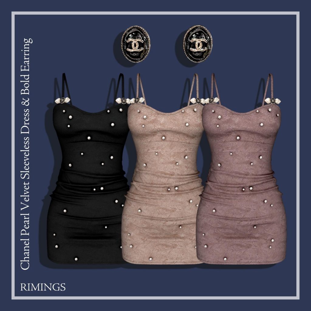 Chanel Sleeveless Dress with Pearls & Bold Earrings [MM]