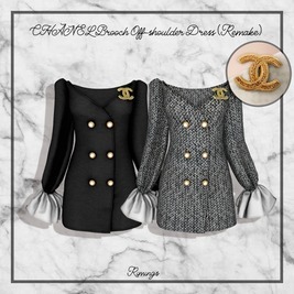 Chanel Brooch Off Shoulder Dress [Alpha]