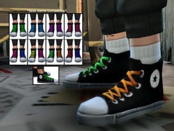 Black Converse with Colorful Laces