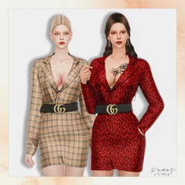 [sudal] Gucci belted jacket dress