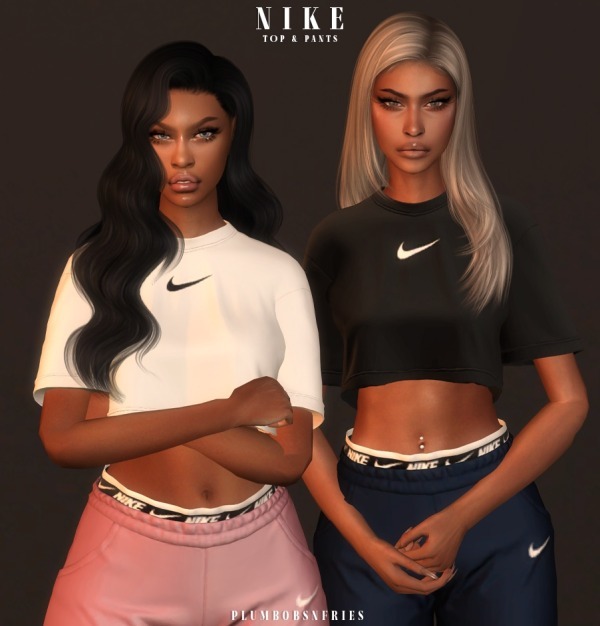 PlumbobsnFriesSportSet (Nike-Inspired Female Top & Pants - Alpha CC Sportswear)