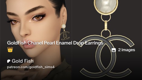GoldFish Chanel Pearl Enamel Drop Earrings👑