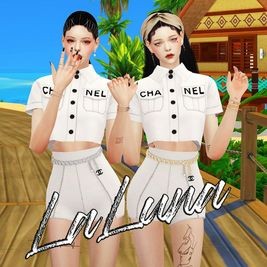Jennie Chanel Shirt +  belt shorts set