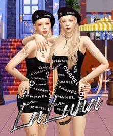 Chanel glossy dress + brooch beret