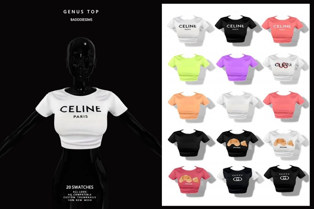 Trendy Fitted Crop Top (Celine / Gucci)