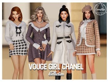 Vogue Girl Chanel Collection: 8-Piece Set Featuring Dress, Two Sets, and Coat by Camuflaje