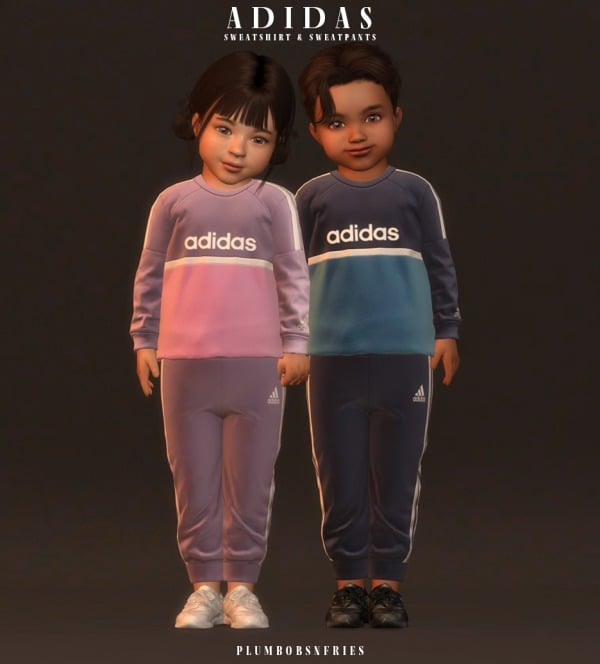 AdiTotSportSet by PlumbobsnFries (Toddler Adidas Tracksuit, Alpha CC, Sportswear, Female)