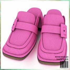 MiroAlphaCC Woven Buckled Loafer Mules  (Stylish Female Footwear, Elegant Slip-On Shoes)