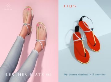 Color Block Leather Flats Set [Alpha]
