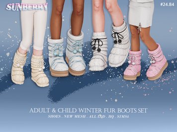 ☽ Adult & Child Winter Fur Boots ☽