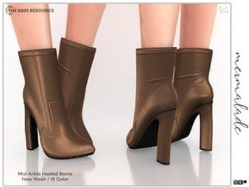 Mid Ankle Heeled Boots S255