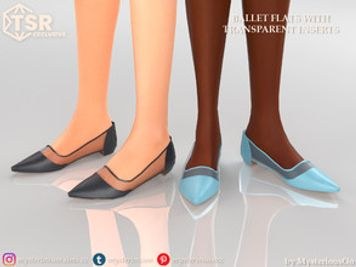 Ballet flats with transparent inserts