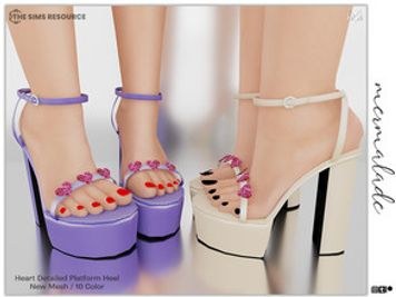Heart Detailed Platform Heel S116