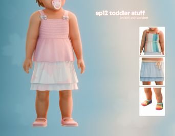 📑SP12 Tank Bow, Skirt & Buckle Sandals (Infants)