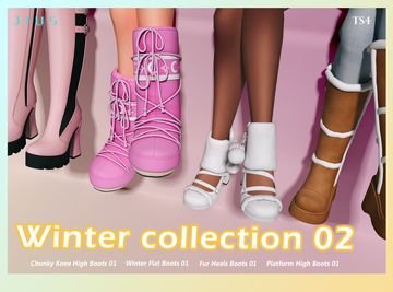 Winter Shoes Collection ( Fur High Boots / Chunky Knee High Boots ) [MM]