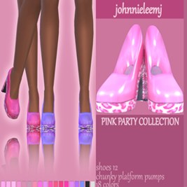 johnnieleemj Shoes 12( Pink Party Collection - chunky platform pumps) )