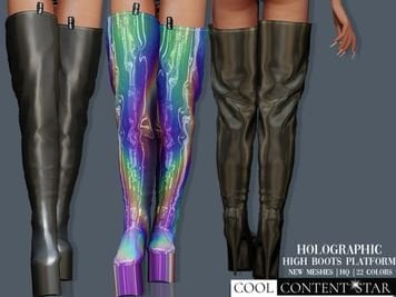CoolStar Holo-Platforms (High Boots,  Alpha CC, Female Shoes, Fashionable Clothing Sets)