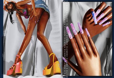 LONG GLOSSY VONDUTCH NAILS INSPIRED / JADA SANDALS