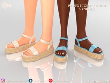 Woven high platform sandals