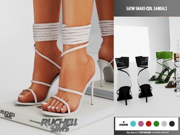 SATIN SNAKE-COIL SANDALS