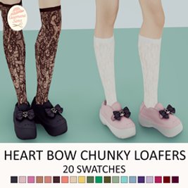 Heart Bow Chunky Loafers