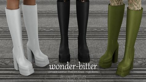 Vivacious Versace: Sultry Leather Platform Knee-High Boots (Fashion, Heels, Elegance)
