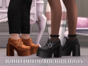 Blackout Chunky Platform Heeled Loafers [MM]