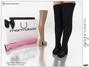 High Knee Heeled Boots S325