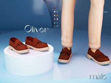 The Sims Resource | Oliver - male beige leather loafers