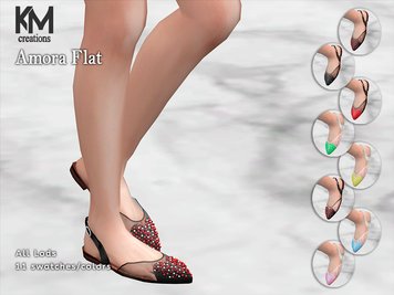 Amora Elegance: Chic Female Flats by KM Creations [AlphaCC]