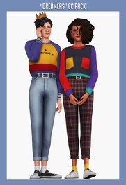 Dreamers CC Pack For Adults ( Jeans / Sweater / Trouser / Hairs / Sneakers ) [MM]