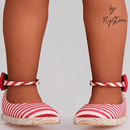 Toddler Striped Flats With A Bow At The Back