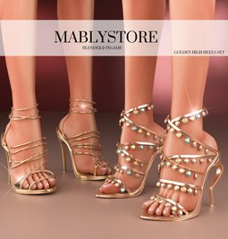 GOLDEN SET HIGH HEELS