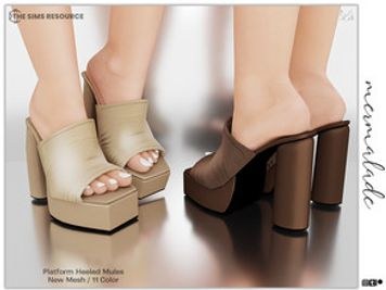 Platform Heeled Mules S61