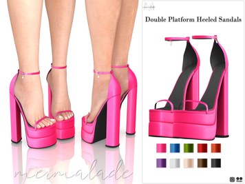 Double Platform Heeled Sandals