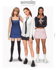 Bizcochito CC Pack ( Hairs / Skirt / Dress / Top / Boots / Loafers ) [MM]