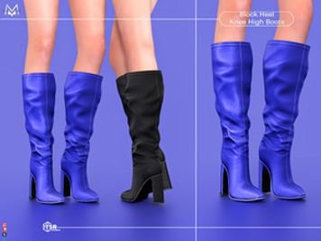 Block Heel Knee High Boots S468