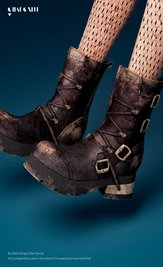 Buckled Straps Biker Boots